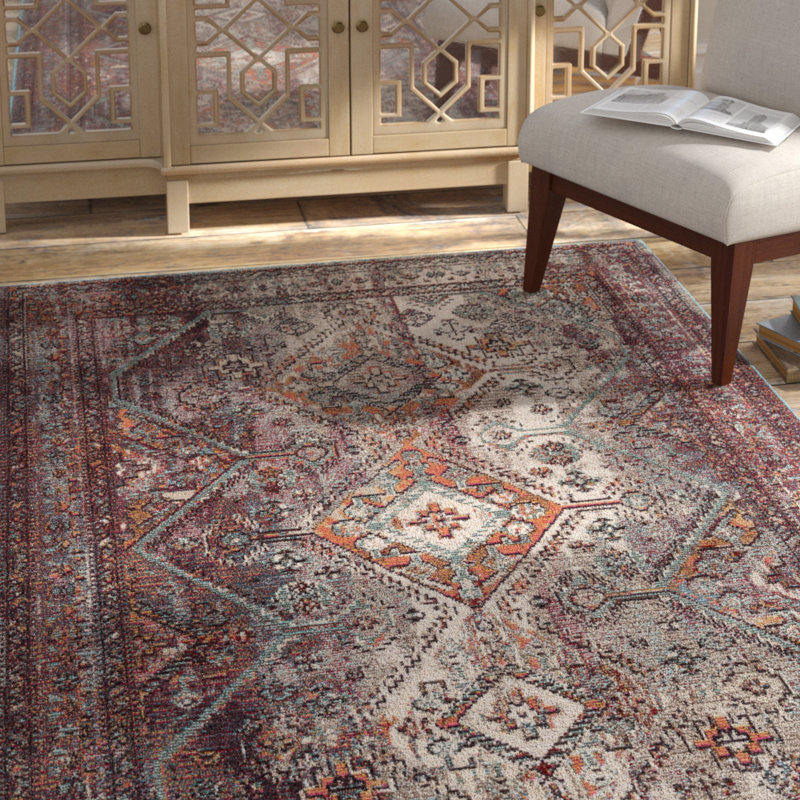 Bungalow Rose Julieta Medallion Purple/Orange Area Rug & Reviews Wayfair